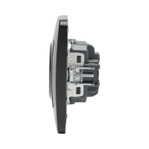 Priza schuko neagra incastrata 220V, 16A, PC 80x80mm, DISRP67 - Img 5