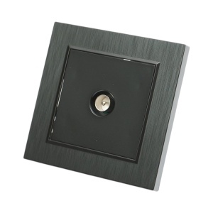 Priza TV de capat neagra incastrata ABS 80x80mm, DISRP44