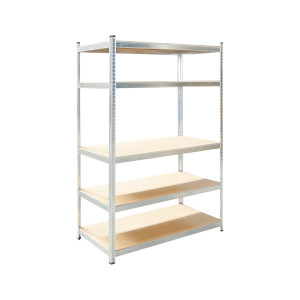 Raft metalic cu 5 polite MDF, 180x120x60cm, 175kg/polita, montaj fara suruburi, galvanizat, Cod: BK92951, Echivalență: DISEG46, breckner Germany - Img 2