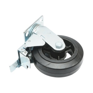 Roata pivotanta industriala 150x50mm cu frana, cauciuc plin negru, placa otel 115x100mm 200kg, DISVG30 - Img 6