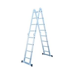 Scara aluminiu multifunctionala 4.7m, 4x4 trepte, pliabila cu balamale, sarcina maxima 150kg, DISEV53