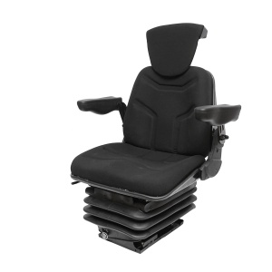 Scaun pentru tractor, negru, reglabil cu cotiera, tetiera si suspensie aer 12-24V, Cod: DISLW14, - Img 2