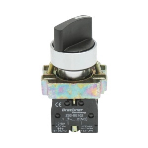 Selector 2 pozitii negru cu retinere 1NO+1NC, 400V/10A, LAY5-BD25C Breckner Germany, BRECKNER GERMANY, BK76442