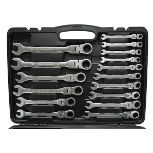 Set 22 chei combinate, cu clichet, articulate, CrV, 6-32mm, Cod: BK78281 Echivalență: DISLN79, Breckner Germany - Img 4