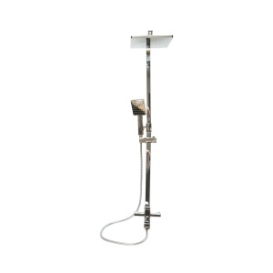 Set dus multifunctional de perete cu dus de mana, pipa cada, dus dreptunghiular, cartus ceramic, crom lucios, Cod: DISSY40 - Img 3