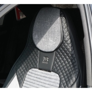 Set huse scaune auto Premium Negru-Gri universale, design sport ergonomic, piele ecologica cu insertii textile, fata + spate 11 piese, DISVG59 - Img 4