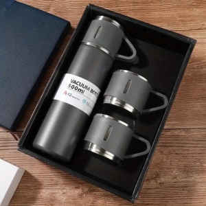 Set Termos cu 2 Căni – 500 ml, Perete Dublu Vacuum, 12h Cald/Rece, Bază Antiderapantă - Img 5