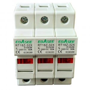 Soclu sigurante fuzibile, 3P, 16A, DC1000V, cu indicator LED, Ebasee - Img 4