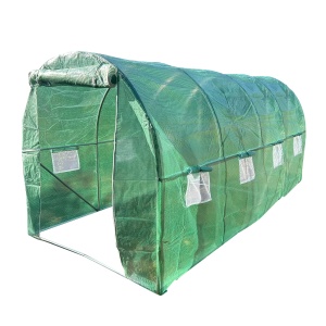Solar de gradina 400x300x200cm cu sistem irigare, folie verde PE cu plasa 140g/mp UV, 8 ferestre, 2 usi, teava otel galvanizat 25mm THOR, THOR, 40TH319
