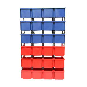 Stand cu 24 cutii pentru depozitare / organizare, cutie din plastic rosie, albastra,700x400x1150mm Cod: DISST1120 - Img 4