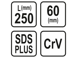 STHOR Vârf daltă lat 250 x 60 mm SDS-Plus - Img 4