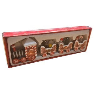 Trenulet de Crăciun din Lemn – 19 cm - Img 3