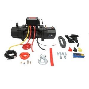 Troliu electric cu telecomanda 12V, 6.1T (13500lbs) 6.5CP, cablu sintetic 9x24m, solenoid 400A Breckner Germany, BK79323