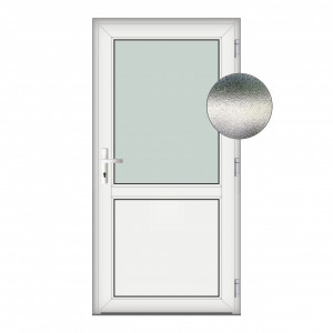 Usa Hamburg, PVC & termopan, 70x180cm, alba, dreapta, Klass, 6cm, 4 camere, sticla nisip alb mat