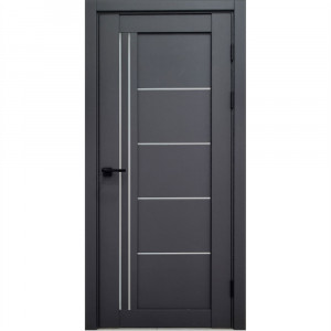 Usa interior, R01G, lemn & mdf, 80x200cm, antracit mat, reversibila, Doors