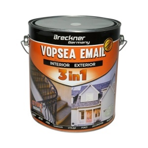 Vopsea email anticoroziva 3 in 1 gri platin D69 pe baza de solvent 3.5L, direct pe rugina, interior si exterior Breckner Germany, BK89046