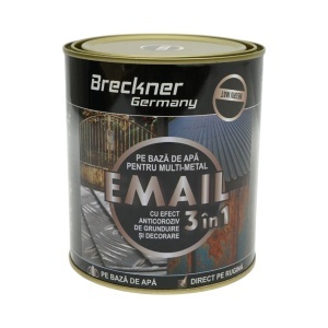 Vopsea email anticoroziva 3 in 1 pentru metal, direct pe rugina, pe baza de apa, negru mat 750g Breckner Germany, BK00212 - Img 2