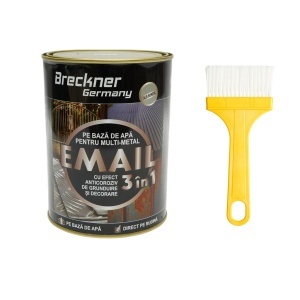 Vopsea email anticoroziva 3 in 1 pentru metal, direct pe rugina, pe baza de apa, alb boreal 2000g Breckner Germany, BK00225