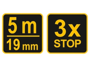 VOREL Bandă de măsurare 5 m x 19 mm cauciucată - Img 4