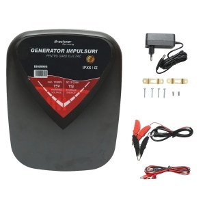 Aparat generator de impulsuri 15 Joule, 12V/220V, 100 km pentru gard electric IPX6 Breckner Germany, BRECKNER GERMANY, BK69995