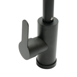 Baterie chiuveta bucatarie negru mat cu pipa rotativa tip U, monocomanda, aliaj zinc, furtunuri incluse, DISVM27 - Img 12