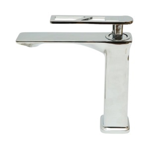 Baterie lavoar baie inalta patrata, monocomanda, crom lucios, aliaj zinc, furtunuri incluse, DISVM46 - Img 3
