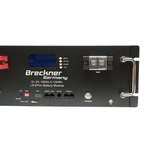 Baterie stocare cu litiu 5.12kWh LiFePO4 51.2V, 100Ah cu BMS, LCD display, protectie temperatura, conexiune in paralel IP54 Breckner Germany, BRECKNER GERMANY, BK88823 - Img 6