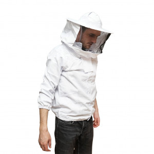 Bluza apicola alba marimea XXL cu masca protectie, Cod: DISKR03, - Img 2