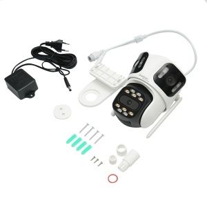 Camera de supraveghere 3 lentile, 3 obiective 8 MP, 2 CPU dual control, P2P WIFI 2.4G, PTZ cu senzor de miscare, alarma, night vision, AI detectie umana si aplicatie iCSee, BRECKNER GERMANY, BK79698 - Img 2