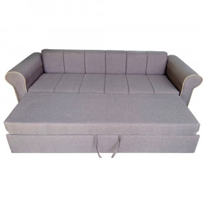 Canapea Extensibila Nixos, 240x80x85cm, 3 locuri, Luna 31 Light Grey, Glasspandoor - Img 2