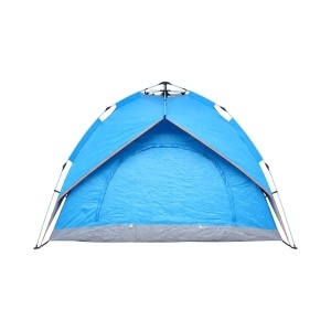 Cort camping 2 persoane albastru pliabil automat pop-up 2 intrari, impermeabil cu protectie UV si plasa anti-insecte 200x200x145cm, BRECKNER GERMANY, BK76203A - Img 2