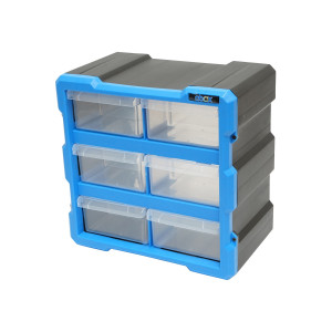 Cutie depozitare albastra din plastic modulara, 6 sertare 267x157x262mm, Cod: DISLN08, Breckner Germany - Img 2