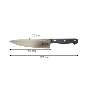 Cutitul bucatarului profesional 20cm, lama otel 5Cr15MoV, maner POM negru Breckner Germany, AAA416 - Img 4