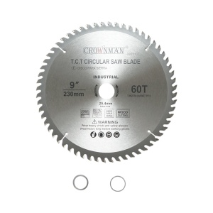 Disc circular vidia pentru lemn 230x25.4mm, viteza max. 6600rpm, 60 dinti, industrial , Cod: DISPT25, Marca: CROWNMAN - Img 1