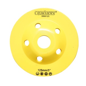 Disc diamantat turbo segmentat tip cupa 125x22.23mm pentru slefuire beton, granit, piatra , Cod: DISPT22, Marca: CROWNMAN - Img 2
