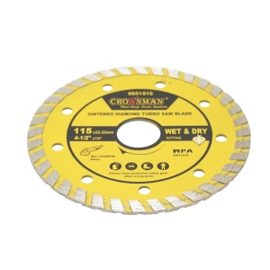 Disc diamantat turbo sinterizat 115x22.23mm, viteza max. 13300rpm, taiere umeda/uscata pentru piatra, gresie, ceramica, marmura , Cod: DISPT18, Marca: CROWNMAN - Img 3