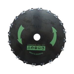 Disc motocoasa cu lant de drujba 230x25.4mm, 20 dinti pentru arbusti, crengi, vegetatie densa Breckner Germany, BRECKNER GERMANY, BK99700