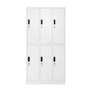 Dulap metalic tip vestiar cusetat 1800x900x450mm 3x2 cu 6 usi securizate, gri, Cod: BK92944, Brand: BRECKNER GERMANY - Img 1