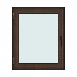 Fereastra 100x120cm, 1 canat, wenge (tabac), stanga si rabatare, Klass, 7cm, 6 camere, 2 garnituri