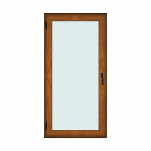 Fereastra 100x200cm, 1 canat, maro, stejar auriu, stanga si rabatare, Klass, 7cm, 6 camere, 2 garnituri