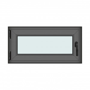 Fereastra 100x50cm, 1 canat, antracit, stanga si rabatare, Klass, 7cm, 6 camere, 2 garnituri