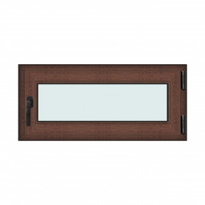 Fereastra 110x50cm, 1 canat, maro, nuc, dreapta si rabatare, Klass, 7cm, 6 camere, 2 garnituri