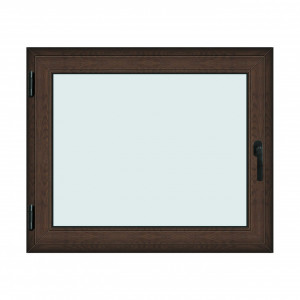 Fereastra 120x100cm, 1 canat, wenge (tabac), stanga si rabatare, Klass, 7cm, 6 camere, 2 garnituri