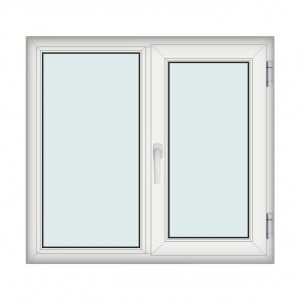 Fereastra 120x110cm, 2 canate, alb, dreapta si rabatare, Klass, 7cm, 6 camere, 2 garnituri - Img 1