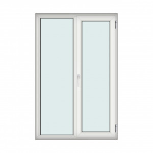 Fereastra 130x200cm, 2 canate, alb, dreapta si rabatare, Klass, 7cm, 6 camere, 2 garnituri