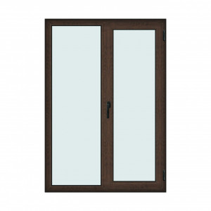 Fereastra 140x200cm, 2 canate, wenge (tabac), dreapta si rabatare, Klass, 7cm, 6 camere, 2 garnituri - Img 1