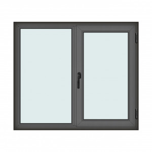 Fereastra 150x130cm, 2 canate, antracit, dreapta si rabatare, Klass, 7cm, 6 camere, 2 garnituri