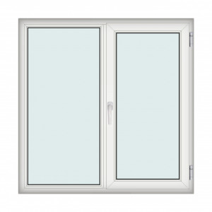 Fereastra 150x150cm, 2 canate, alb, dreapta si rabatare, Klass, 7cm, 6 camere, 2 garnituri - Img 1