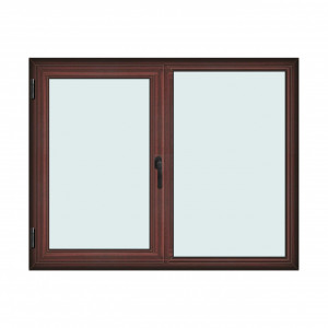 Fereastra 165x130cm, 2 canate, mahon, stanga si rabatare, Klass, 7cm, 6 camere, 2 garnituri