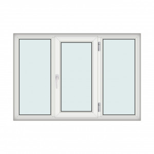 Fereastra 175x120cm, 3 canate, alb, dreapta si rabatare, Klass, 7cm, 6 camere, 2 garnituri - Img 1